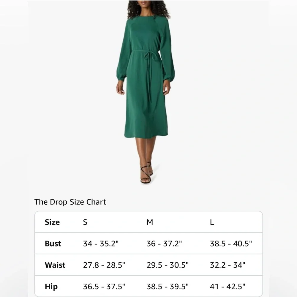 The Drop Women's Standard Dolman Balloon Sleeve Belted Midi Dress - Picture 9 of 11